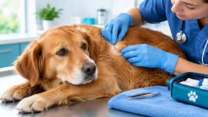 tick head stuck in dog